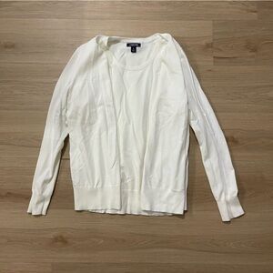Lands' End Women's Cream Cardigan Sweater